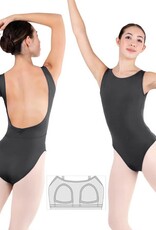 Eurotard 44492-Adult Open Back Tank Leotard-BLACK