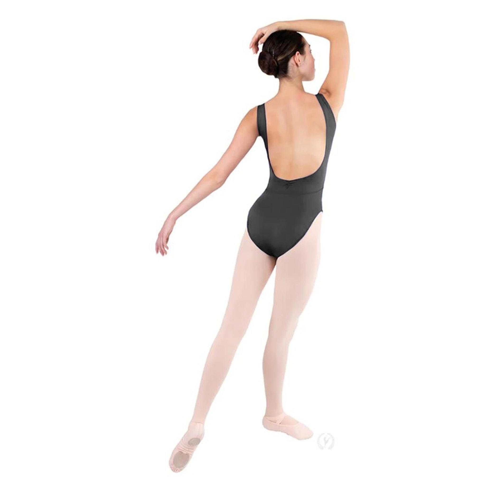 Eurotard 44492-Adult Open Back Tank Leotard-BLACK