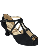 Merlet KATIA1-1404-001-Soulier de Danse 2" Semelle Suede Strass Chèvre Velours-NOIR