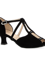 Merlet KATIA1-1404-001-Soulier de Danse 2" Semelle Suede Strass Chèvre Velours-NOIR