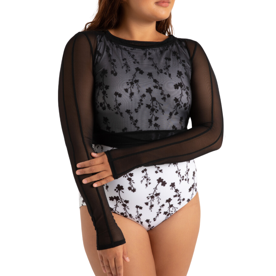 Capezio 12154C-Chandail pour Enfant en Mesh-NOIR