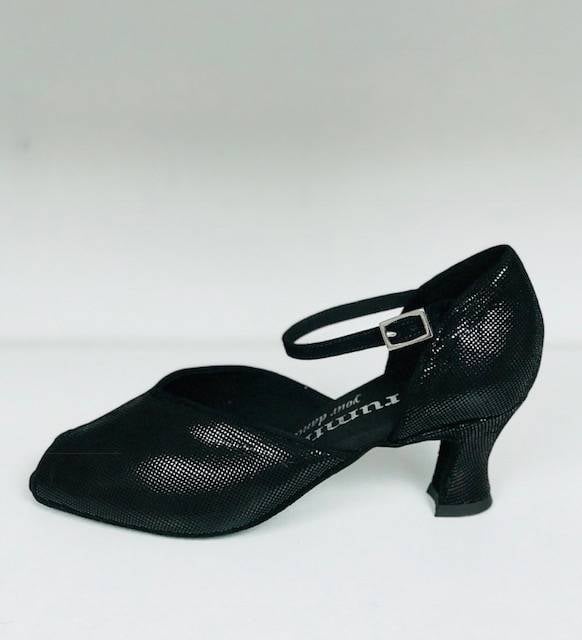Rummos R343-061-50-Ballroom Shoes 2" Suede Sole Diva Leather-BLACK
