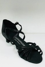 Rummos R319-052-40-Ballroom Shoes 1.3'' Suede Sole Snake Black Leather