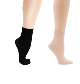 Capezio BG022C-Chaussette de Danse Côtelée Enfant Large (Age 8-12)