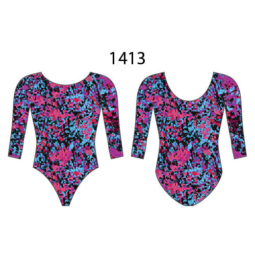 MotionWear 1413-301-3/4 Sleeve Gym Leotard-WATERLOO