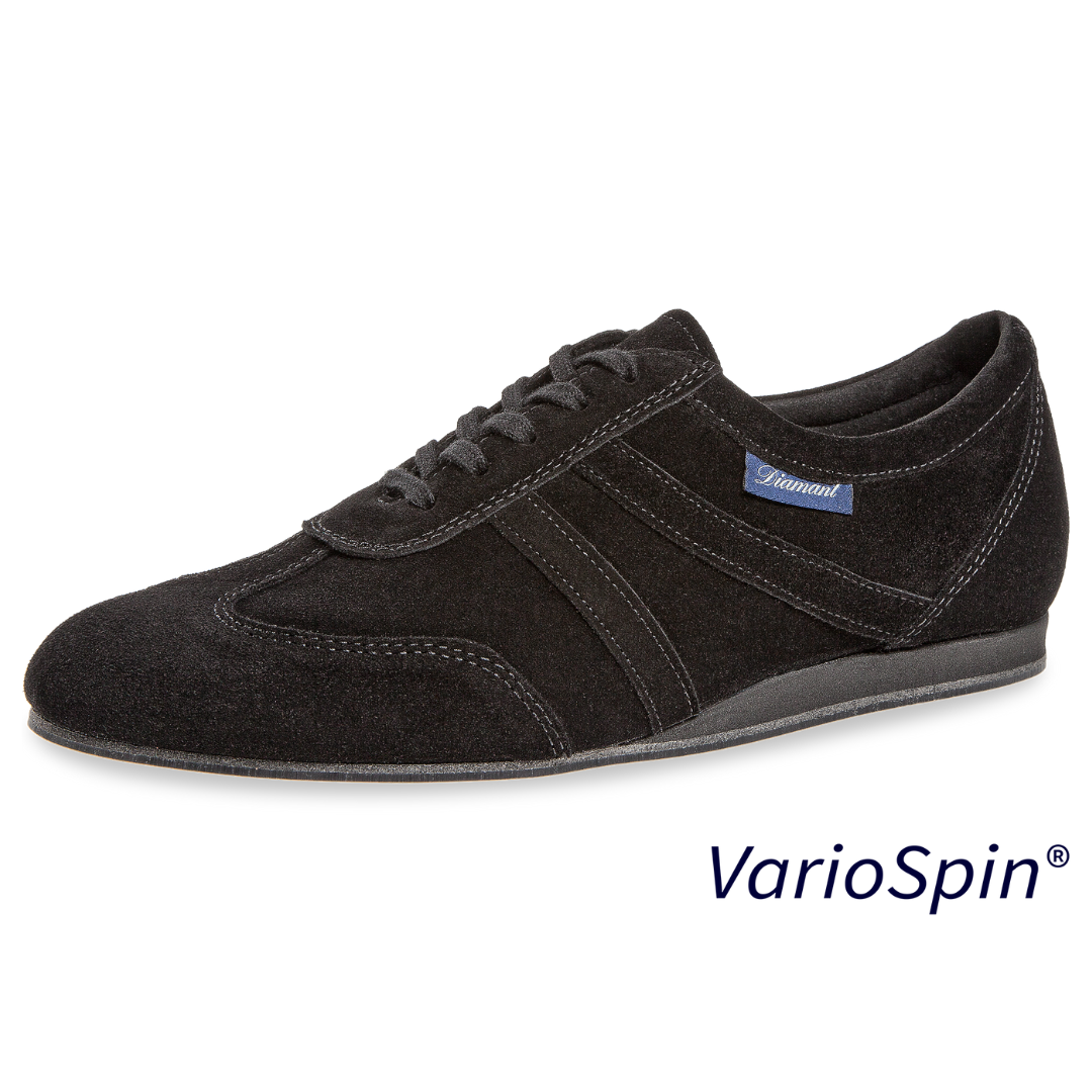Diamant 133-426-001-V-Ballroom Shoes Plastic VarioSpin Sole Width Wide Suede-BLACK