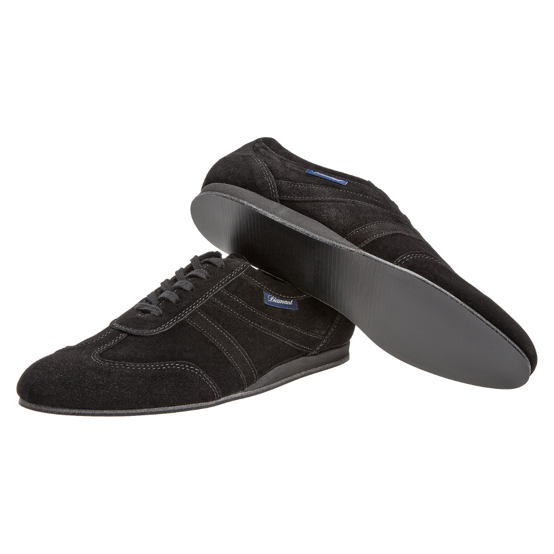 Diamant 133-426-001-V-Ballroom Shoes Plastic VarioSpin Sole Width Wide Suede-BLACK