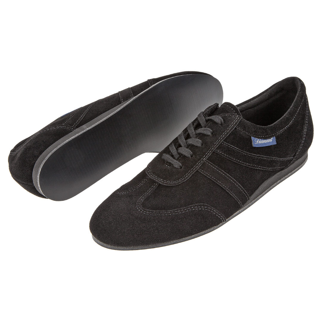 Diamant 133-426-001-V-Ballroom Shoes Plastic VarioSpin Sole Width Wide Suede-BLACK