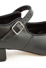 SoDanca CH01-Character Shoes Cuban heel in Leather 1.25"-BLK