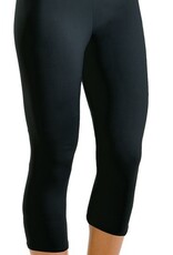 MotionWear 7123-601-Flat Waist Capri Legging Supplex-BLACK