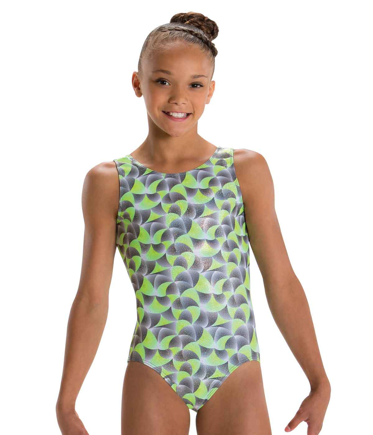MotionWear 1410-841-Gym Tank Leotard-LETS GO LIME-PA