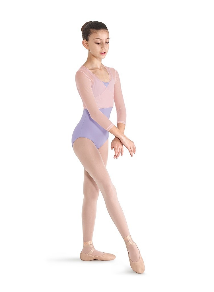Bloch CZ1936-Soft Mesh Tie Front Top Hansa-LIGHT PINK-6X7