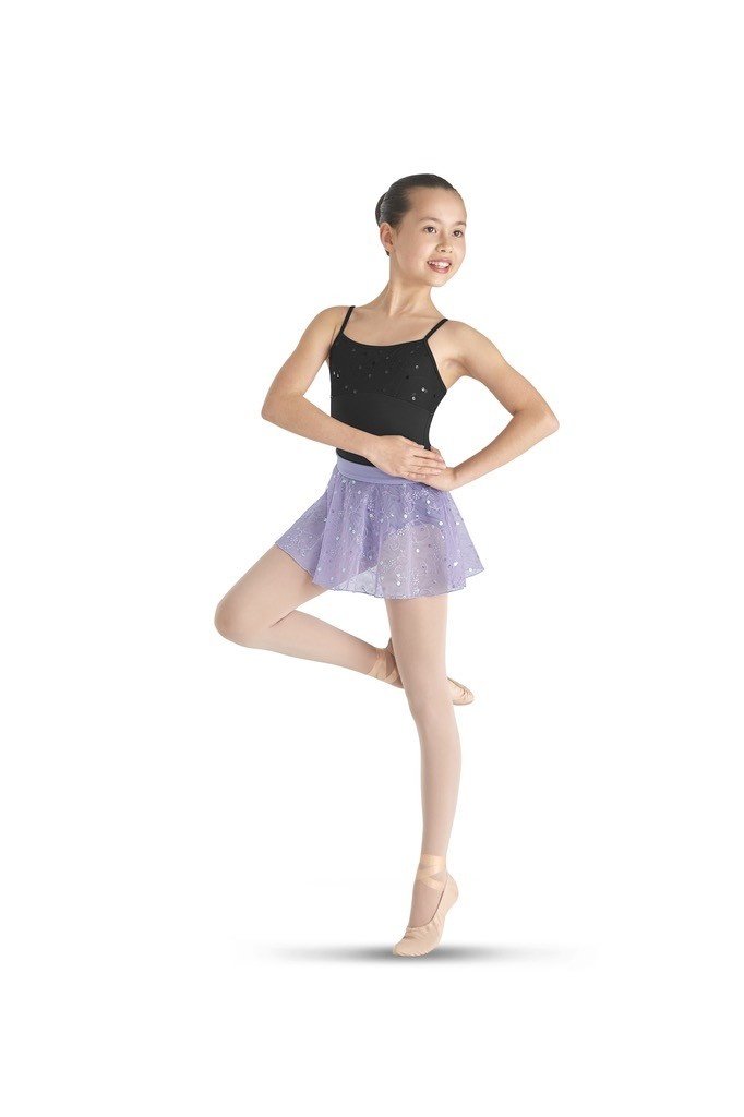 Bloch CR5751-Flower Embroidered Tulle Skirt-BLACK-8-10