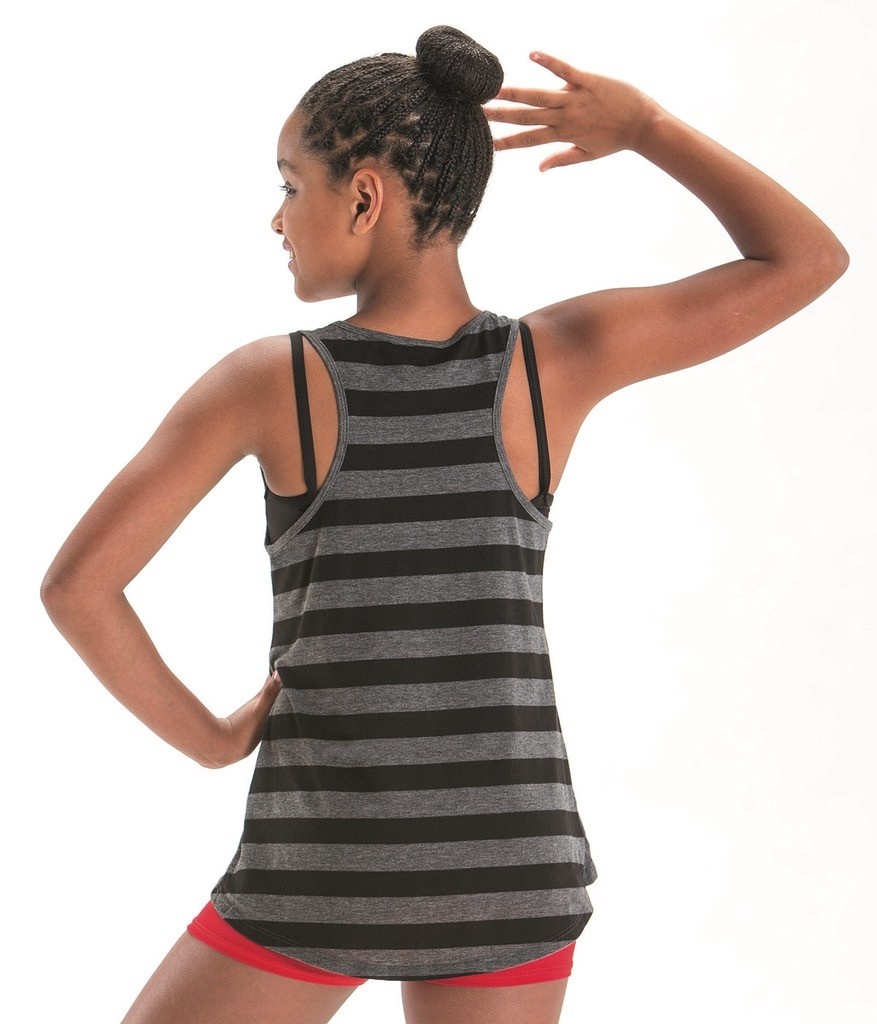 MotionWear 4873-Lets Dance Forever Stripe Tank Child-LARGE CHILD