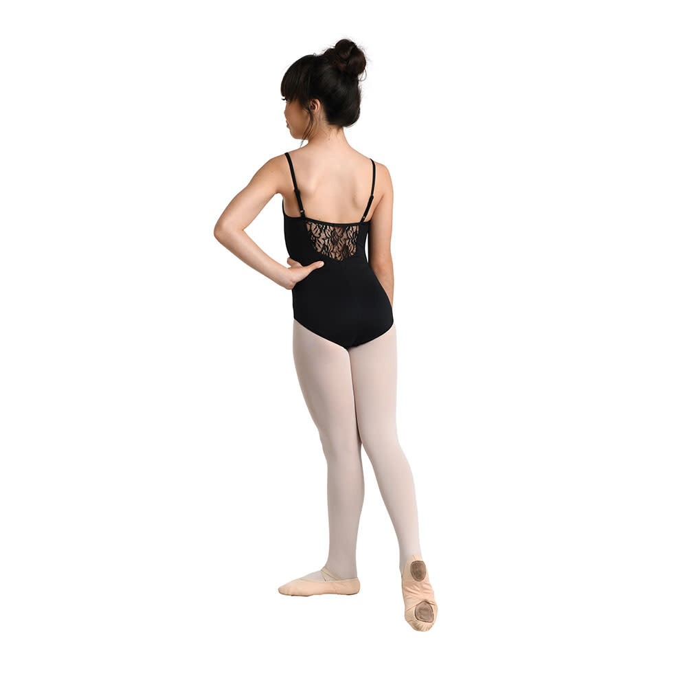 Danshuz 2730C-Camisole Leotard V-Neck Front With Lace-PINK 6X7