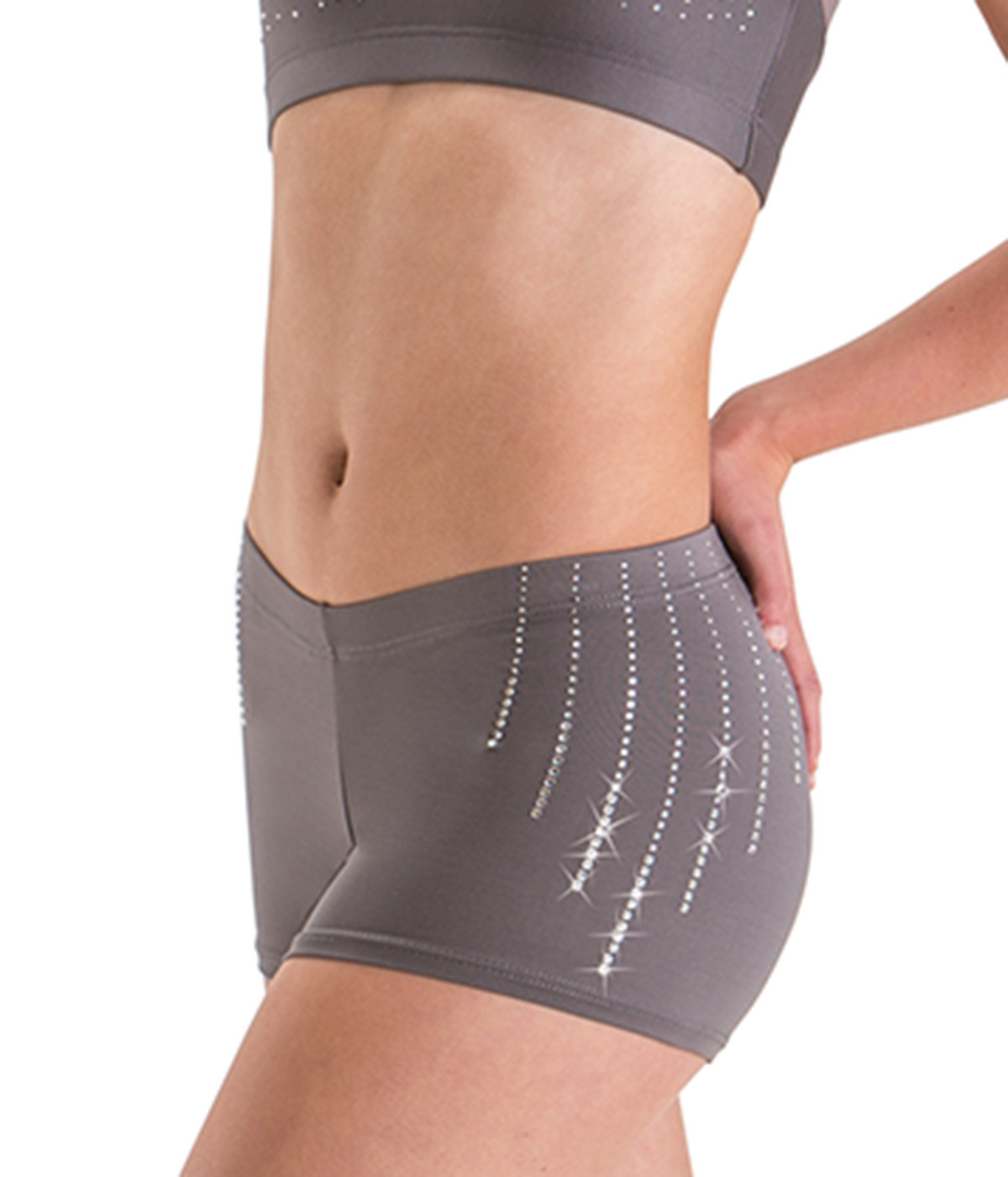 MotionWear 4467-523-Rhinestone Short-GRAY
