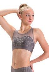 MotionWear 4471-523-Rhinestone Sweetheart Bra-GRAY-MEDIUM