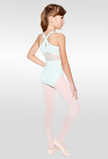 SoDanca L1545-Tank Leotard Pinch Front With Mesh Insert in Back-01-BLACK-YJR