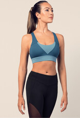 Bloch FT5199-Crop Top à Empiècements de Couleur Dos Croisé-SEAPORT-MEDIUM