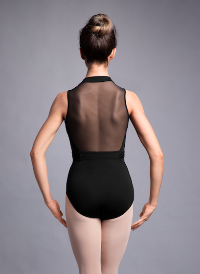 Bloch L3125-ELMIRA-Maillot Dos en Mesh à Attache Près du Cou- NOIR-XLARGE