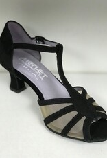 Merlet KARMINA-1404-001-Ballroom Shoes 2'' Suede Sole Velvet-BLACK