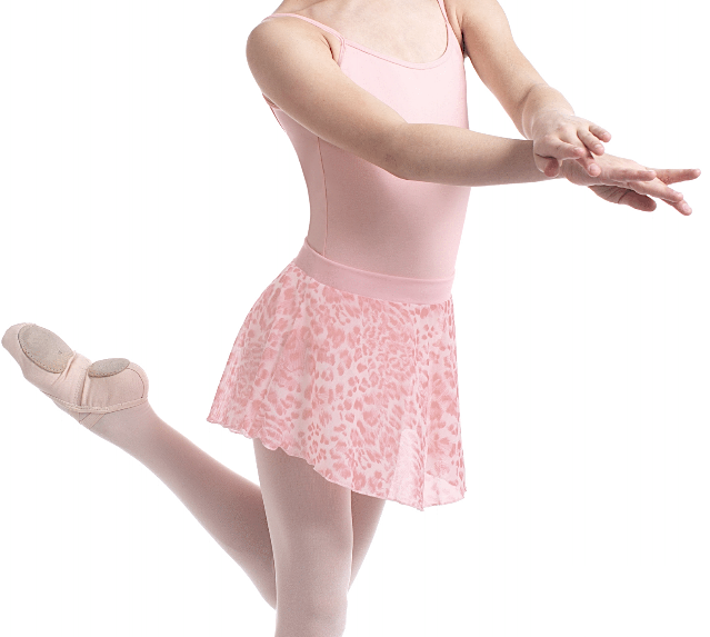 Bloch CR6511-Chanelle Animal printed mesh pull on skirt-PINK-6X7