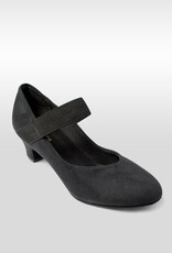 SoDanca BL184-RAENI-Soulier de Danse 1.5" Semelle Suede Dessus en Microfibre-NOIR