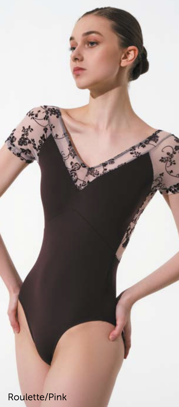 Grishko DA3010MP-Ocala Cap Sleeve Leotard-ROULETTE/PINK-LARGE