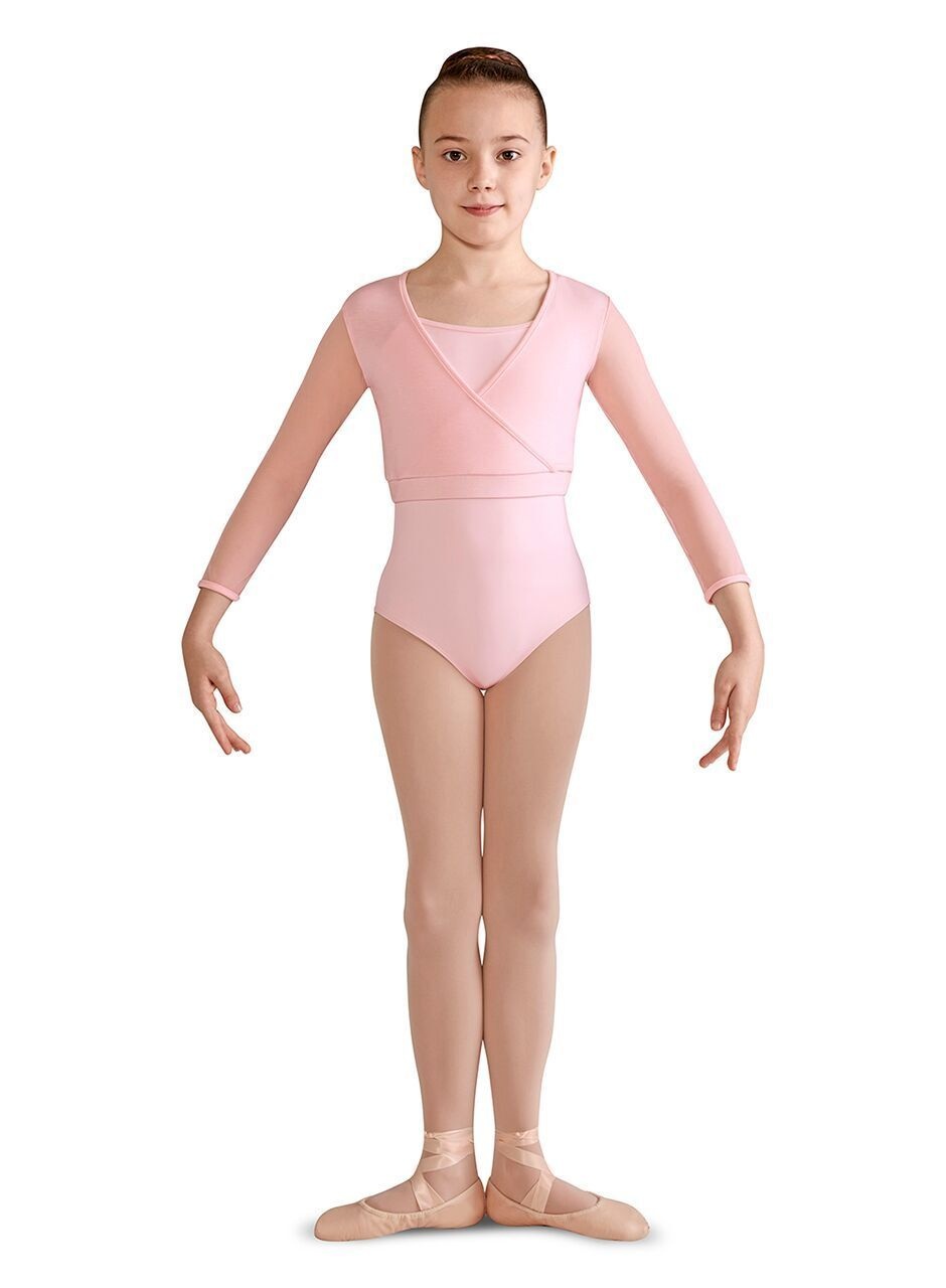 Bloch CZ9326-AURELIA-3/4 mesh Sleeve Warp Top