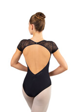 Ballet Rosa FOSETTE-Leotard Manches Courtes Dos Ouvert