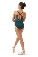 Mirella M2185LM-Leotard Camisole Dos Bas Mesh Imprimé Devant en V-PINE