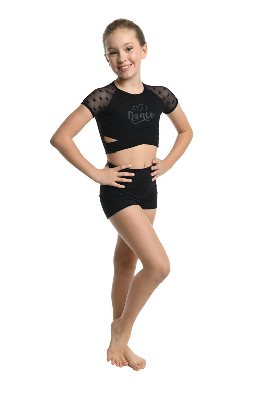 Danshuz 23303C-Dance Heart Top-BLACK-8-10