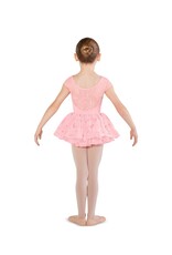 Mirella M1515C-Gathered Front Glitter Print Cap Sleeve-8-10