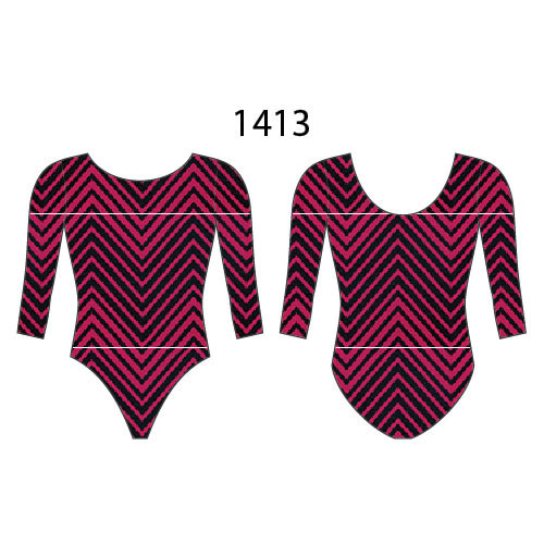 MotionWear 1413-339-3/4 Sleeve Gym Leotard-CHAOS