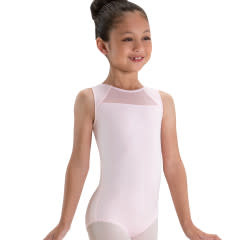 MotionWear 2577-Tab Back Tank Leotard-CHILD BLACK MC