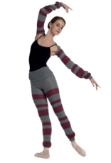 Intermezzo 5247-194-Knitted Pants With Roll Over Waist Band-VIOLET/GREY-SMALL