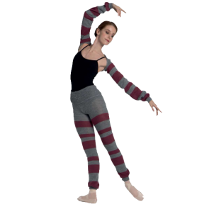 Intermezzo 5247-194-Knitted Pants With Roll Over Waist Band-VIOLET/GREY-SMALL