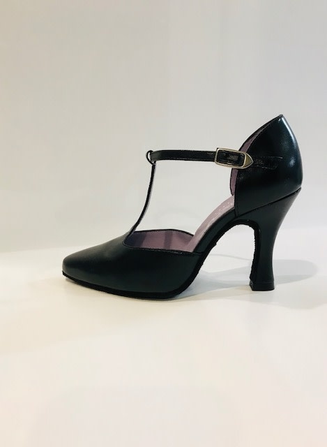 Merlet LARA-1300-001-Ballroom Shoes 3" Suede Sole Metis Leather-BLACK