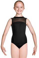 Mirella M464C-High Neckline Mesh Open Back Leotard-PINK-2-4