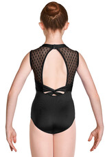 Mirella M464C-High Neckline Mesh Open Back Leotard-PINK-2-4