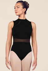 Bloch L4932-Solene Maillot Dos Ouvert Insertion de Mesh à La Taille-NOIR-SMALL