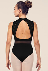 Bloch L4932-Solene Maillot Dos Ouvert Insertion de Mesh à La Taille-NOIR-SMALL