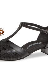 Diamant 019-029-153-Ballroom Shoes 1" Suede Sole Leather/Suede-BLACK/PYTHON