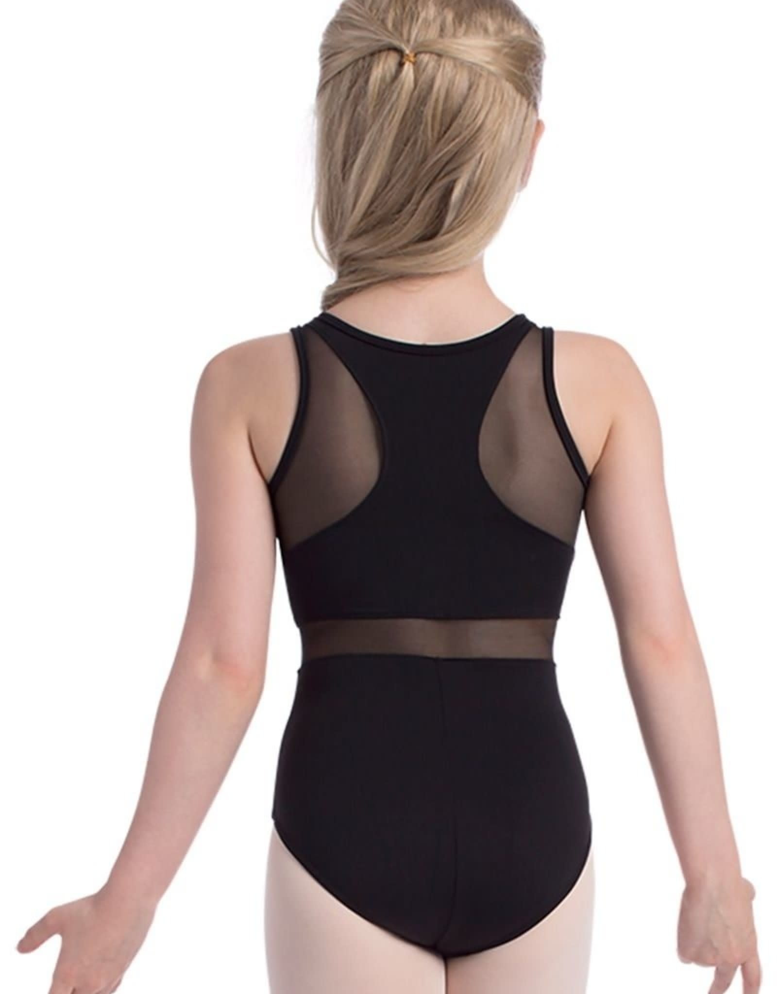SoDanca SL-133-Enya Tank Leotard Mesh Insert-BLACK