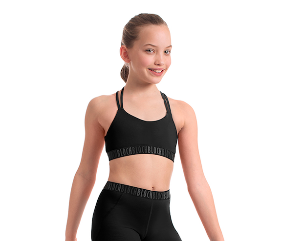 Bloch FT5088C-Alexia Bloch Logo Elastic Double Strap Crop Top