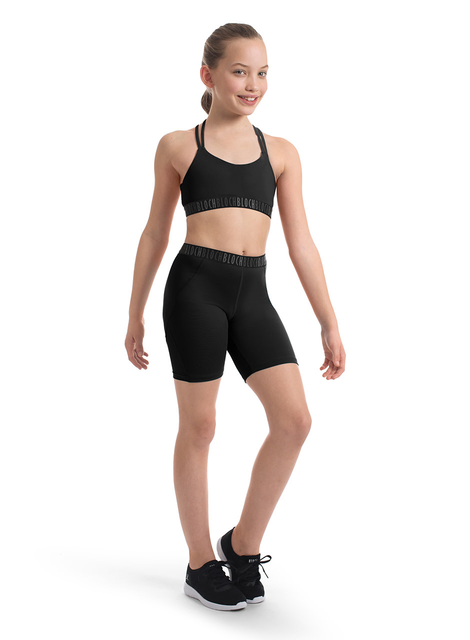 Bloch FR5261C-Gretta Bloch Logo Elastic High Waist Biker Shorts