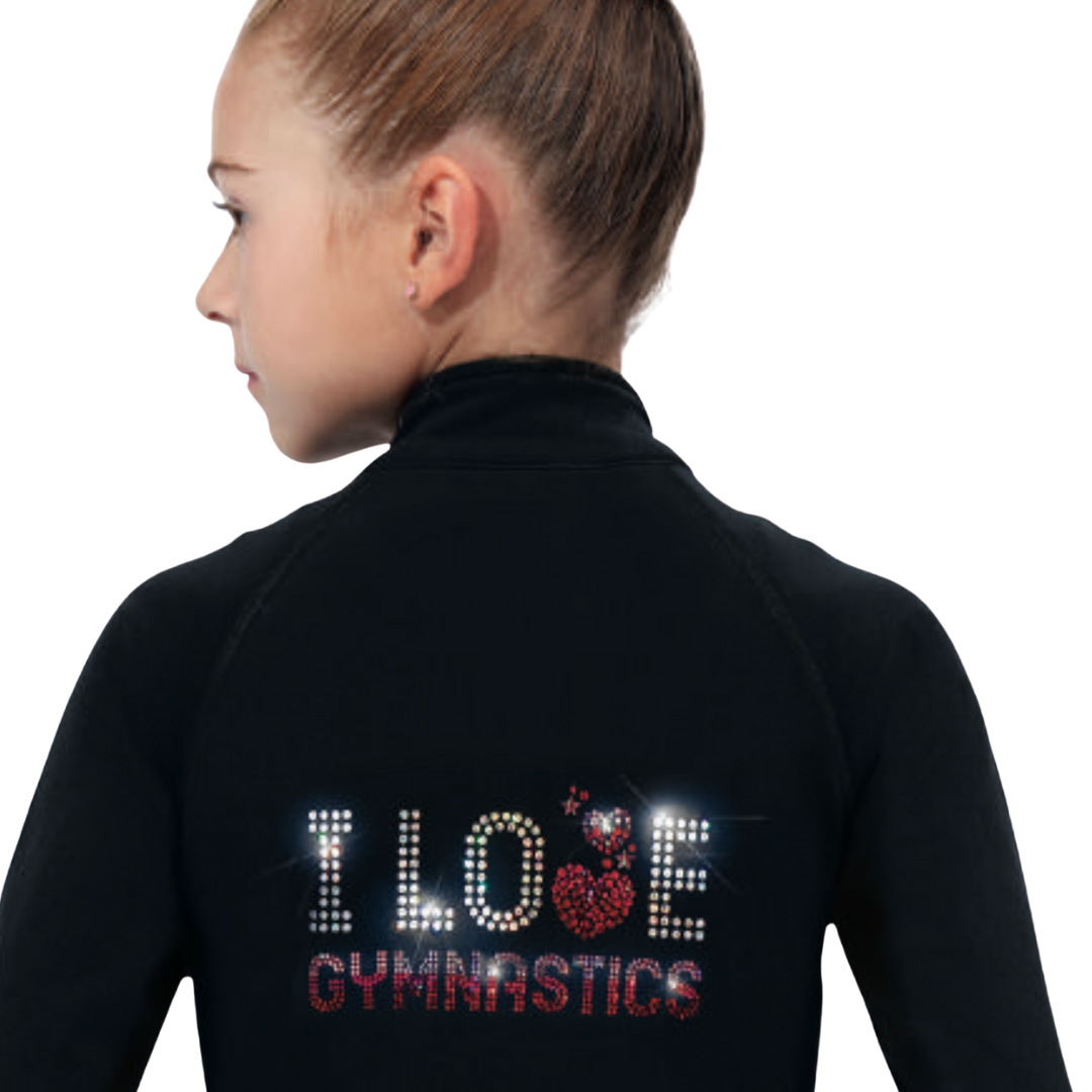 Mondor 21010-V-Kids Jacket Coated Zippers Glitter applique On The Back