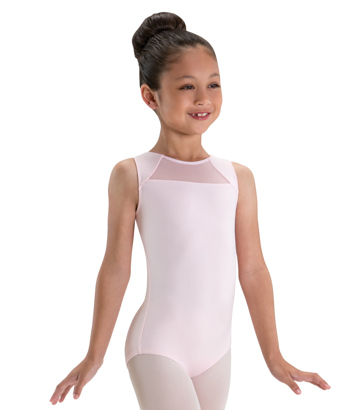 MotionWear 2577-Tab Back Tank Leotard-CHILD BLACK MC