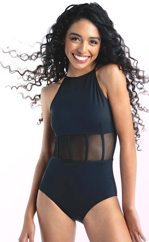 Danshuz 21105A-Camisole Leotard Dos Ouvert Insertions de Mesh