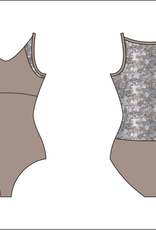 Wear Moi ALEGRIA-Camisole Leotard Front and Back Mesh Insertion-MOKA